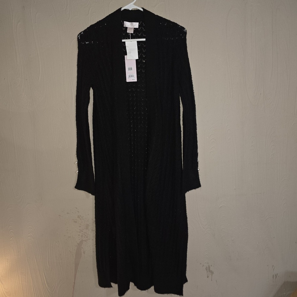 NWT Rachel Purcell Black Duster Sweater Size Small - Picture 1 of 6